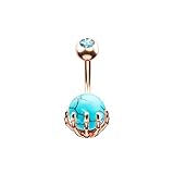 XYBH 1 Paquete de Acero Inoxidable Garra Ombligo Anillo Calavera Balonmano Ombligo Palo Anillo Ombligo Anillo Sexy Piercing