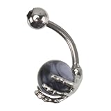GALPADA 1 Pc uñas del ombligo esqueleto mano ombligo joyería piercing del cuerpo anillo de ombligo corto anillo de vientre decorativo anillo de ombligo inoxidable Acero inoxidable Black