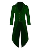 Chaqueta Steampunk Irregular Gotico Manga Larga Ropa De La Vendimia Viste Traje De Cosplay para Hombres Verde S