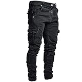 NUSGEAR 2022 Pantalones Vaqueros para Hombre,Pantalones Casuales Moda Deportivos Running Pants Skinny Elásticos Pantalon Fitness Jeans Largos Pantalones Bolsillos Ropa de Hombre