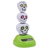 Xinhuju 3 cabezas de calavera oscilantes para decoración de coche, decoración de mesa, interior de coche, objetos de Halloween para fiestas, hogar y escritorio