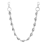 Cadena gruesa de calavera para pantalones, cadenas de cartera para hombre, cadena de bolsillo, cadena de metal con eslabones de calavera pesada, cadena de jeans para hombre, accesorios de calavera