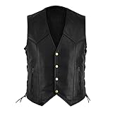 Generisch Chaleco para hombre, color gris claro, para moto, estilo punk, chaleco de verano, Negro , M