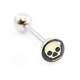 BodyJewelryonline - Piercing para Lengua, diseño de Calavera, 14 g