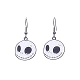 Pendientes halloween calavera acero inoxidable negros - Pendientes mujer colgantes halloween-carnaval esmaltados - Bonitos para lucir y perfectos para regalar