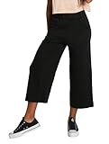 Urban Classics Ladies Culotte, Pantalones Casual de Cintura Alta, Pantalón de Pierna Ancha, Corte Suelto para Mujer, Negro (Black 00007), S