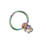 COLLBATH Anillo Nasal De Calavera Acero Inoxidable Joyería Para Piercings Estilo Discoteca Aro De Nariz