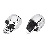 UNICRAFTALE 5 Piezas Cuentas Sueltas de Acero Inoxidable Cuentas Espaciadoras Calavera Cuentas de Agujero Grande Encontrar para Decora de Halloween Fabricación de Joyas 20x13.5x13mm Agujero 6.5mm