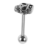 Beavorty Calavera Lengua Piercing De Uñas Joyería Pendientes Halloween Anillo De Lengua Pendientes De Esqueleto Punk Pendientes De Calavera Punk Vintage Piercing Del Cuerpo Anillo De