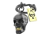 O meta[l]morphose METALMORPHOSE – Llavero con calavera y tarjeta as de espadas – MTM137-01 negro, dorado, talla única, negro, dorado, talla única, Único