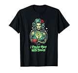 Chica zombie pinup art retro, Hombres con cerebro Camiseta