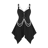 Vestidos corto Mujer Coctel Vintage Fiesta Elegante Encaje Halloween Vestido Noche sin Manga punk gótico Sexy Camisola ropa carnaval cosplay disfraz Talla grande