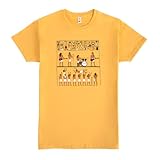 Pampling Camiseta de Manga Corta, 100% Algodón, Ropa Unisex para Hombre y Mujer, Serigrafiada con Cuello Redondo y Corte Recto, Color Amarillo (Ancient Rock, M)