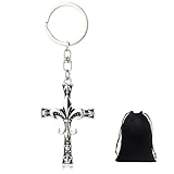 1 llavero de calavera plateado, llavero de huesos cruzados, llavero decorativo para bolso, regalo de cumpleaños (con bolsa).
