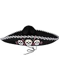 Funidelia | Sombrero de mariachi para hombre Calavera mexicana, Día de los muertos, Terror - Accesorios para adultos, accesorio para disfraz - Negro