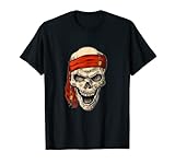 Cráneo pirata en pañuelo para la cabeza, aventura pirata Camiseta
