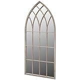 vidaXL Espejo gótico arqueado para jardín 115 x 50 cm para Uso Interior y Exterior