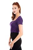 Ro Rox Doris Top Camiseta Pin Up 1950 Vintage Retro Rockabilly Pinup - Púrpura (XS)
