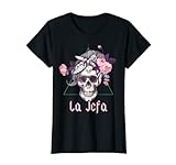 Mujer Rockera Mujer, Skull, La Jefa, Retro Calavera Dia de Muertos Camiseta