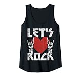 Mujer Rockera Mujer, Let's Rock, Rockera Camiseta sin Mangas