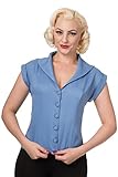 Banned Dream Master Rockabilly - Blusa para mujer, color azul claro azul S