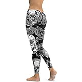MEIbax Casual Leggings Deportes Pantalones para Mujeres Personalidad Calavera Pintada Estampado 3D Imprimir Fitness Gym Yoga de Cintura Alta Deportivos Skinny Mallas elásticas Gimnasio