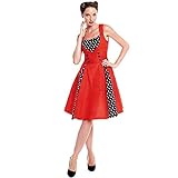 Disfraz Vestido Rockabilly Rojo Mujer Carnaval Década 50's (Talla L) (+ Tallas)