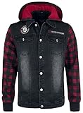 Rock Rebel by EMP Hombre Chaqueta vaquera negro-rojo XXL