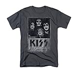 Kiss - Hombres Camiseta Vivo, Medium, Charcoal