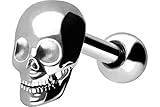 PIERCINGLINE piercing de oreja de acero quirúrgico | cráneo | Tapones para los oídos piercing | selección de color