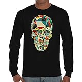 Camiseta Manga Larga de Hombre Skull Calavera Mexico Halloween 025 L