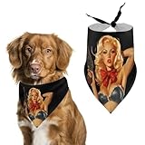 Pinup Hot Woman with Guns Printed Dog Bandanas Pañuelo Triángulo Ajustable Pañuelo Accesorios para Gato Perro