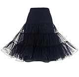 Dresstells Mujeres Cancan 50s Retro Rockabilly Enaguas Miriñaques Faldas Black M-L