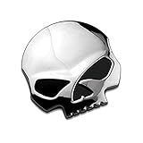 EQLEF Calavera 3D Metal para Coches& Pegatinas para Motocicletas 7 * 6,8 cm Pegatinas para Insignias de Esqueleto Pegatinas para Accesorios de Forma de Maleta de automóviles (Plateado)