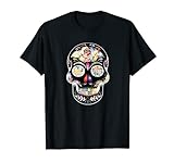 Camiseta con diseño de calavera mexicana, para mujer Camiseta