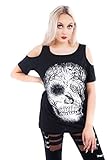 Ro Rox T-Shirt Camiseta Calavera Luz Luna Noche Cuervo Gótica Goth Hombros Cut-out - (3XL)
