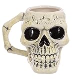 Puckator Taza de café de cerámica con forma de calavera antigua, accesorios divertidos para el hogar, bonitos regalos para novia, tazas grandes para hombres y mujeres, bebidas calientes, lindas tazas,