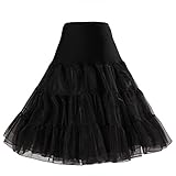 Boolavard® 50s Petticoat Vintage Retro Hoop Falda Falda Enagua para la Boda Vestido Nupcial Rockabilly de Novia (L-XL, Negro)