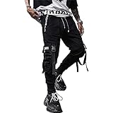 XYXIONGMAO Techwear - Pantalones deportivos para hombre, estilo hip hop, pantalones de harén tácticos, Negro -, Medium