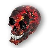 damaloo Calavera decorativa negra y roja brillante – Cráneo oscuro Romance – esqueleto cráneo – decoración espeluznante – Escultura del Día de los Muertos – Escultura espeluznante Halloween