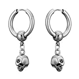 1 Pares Calavera Pendientes de Hombre Acero Inoxidable Pendiente Aro Kpop Pendientes Hippies Gótico Punk Pendientes de Calavera Rock Pendientes Para Hombres Mujeres Pendientes Joyería Halloween
