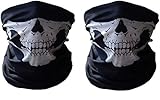 Máscara de Calavera 2 Piezas Mascarilla Fantasma de Medio Cráneo de Motocicleta para Deporte, Esquí,Ciclismo Máscara