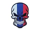 Gemelolandia | Parche Hook and Loop Bandera Rusa con Calavera 5x8cm| Patch Stickers Para Decorar Tu Ropa | Fáciles de Poner en Chaquetas Pantalones Camisas y Objetos de Tela (Calavera Rusa)