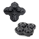 JZK Silicona cubito de hielo molde con tapa forma de calavera cráneo bolas bandeja de hielo 3d hielo molde para whisky cocktails jugo de fruta de café refresco