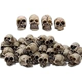 JDCMEI 20 Piezas Mini Calaveras Decorativas, Mini Figuras de Calaveras de Resina, Decoración Calavera Esqueleto Pequeñas, Mini Calaveras de Resina para Halloween, Fiesta Temática y Carnaval