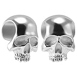 ERKUOO 2PCS Skull Ear Weights Hangers for Stretched Dangle Ears Gauges Gothic Ear Tapones Body Piercing Punk Tunnels Jewelry 16mm