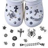 BSITSSS 12 Piezas Decoración de Zapatos, Estilo Punk Accesorios para Zapatos, Negro Metal Shoe Charms, Diy Arañas Accesorios Zapatos, Moda Decorativas Zapatos para Adultos
