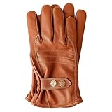 Riparo Motorsports Guantes de invierno italianos de cuero napa vestido de conducción para hombre Grande Marrón