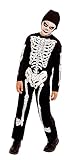 Rubies Disfraz de Esqueleto Skelito para niños y niñas, Jumpsuit impreso y gorro, Original Rubies para Halloween, Carnaval y cumpleaños