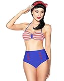Boolavard Las Mujeres Vintage 50s Chica Pinup Rockabilly Cintura Alta Retro Bikini Traje de baño